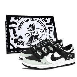 Nike Кроссовки для скейтбординга Dunk унисекс, низкие, белые/черные/зеленые dd1391-100（team883-瞄准目标黑鞋盒） | black green