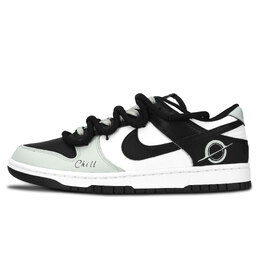 Nike Кроссовки для скейтбординга Dunk Black White, Aiming At The Target, износостойкие, низкие, унисекс, черные, зеленые dd1391-100（team883-瞄准目标） | black green