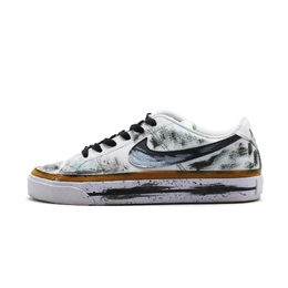 Nike Кроссовки Court Legacy Mountain Wind With A Melancholic Mood, износостойкие, низкие, для скейтбординга, унисекс, белые, черные dh3162-100(team473山风悲意) | white black