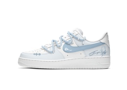 Nike Кроссовки Air Force 1 с амортизацией, износостойкие, низкие, для скейтбординга, унисекс, небесно-голубые cw2288-111(team1403-蓝色胶片) | blue