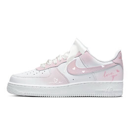 Nike Кроссовки для скейтбординга Air Force 1 Sweet Love Letter с амортизацией, износостойкие, низкие, женские, розовые, белые dd8959-100（team1267-奶甜情书） | pink white