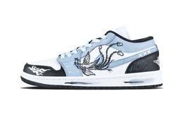Jordan Баскетбольные кроссовки Air 1 Ruiyu Vintage, унисекс, черно-синие dc0774-101（team1171-瑞羽) | black blue