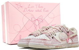 Nike Кроссовки для скейтбординга Dunk Cute And Footprint Innovation, устойчивые к истиранию, розовые, унисекс dd1503-103(team726-萌动1-sbox) | pink