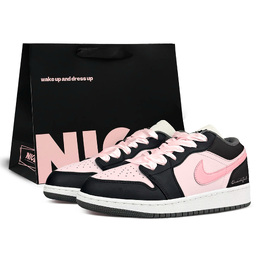 Jordan Баскетбольные кроссовки Air 1 Cushioning Low Top Vintage, женские, черно-розовые dc0774-101(team153-莓莓奥利奥 lk黑) | black pink