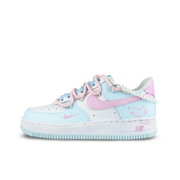 Nike Женские кроссовки Air Force 1 Pink Blue Bubble с низким верхом для скейтборда, устойчивые к истиранию, сине-розовые ih0640-161（team1249-粉蓝气泡） | blue pink