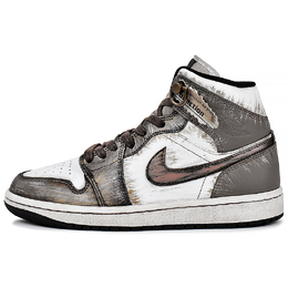 Jordan Женские баскетбольные кроссовки Air 1 Abrasion Resistance Mid Top Vintage Brown White dv0991-101(team96-做旧玩家） | brown white