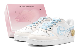 Nike Кроссовки для скейтбординга Court Borough Romantic Favor, Heart Bear, женские, розово-синие bq5448-100(teams1-爱心小熊s-box) | pink blue