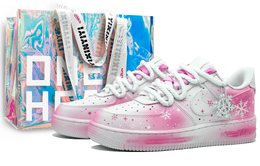 Nike Низкие износостойкие кроссовки для скейтбординга Air Force 1, унисекс, цвет "розовый закат" cw2288-111(team1353-冰雪世界男女款粉) | sunset pink (shopping bag)