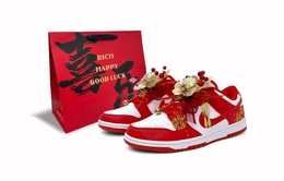 Nike Кроссовки для скейтбординга Dunk Low Top унисекс красные белые hf5441-104(team87-囍韵呈祥红白s-box) | red white (shopping bag)