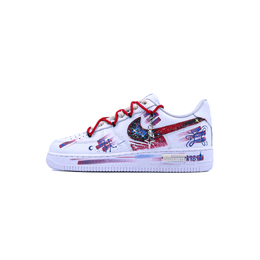 Nike Кроссовки Air Force 1 Singularity, 12 Constellations, Gemini, устойчивые к истиранию, низкие, унисекс, белые, красные cw2288-111（team784-男女 双子座） | white red