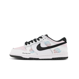 Nike Кроссовки для скейтбординга Dunk, устойчивые к истиранию, низкие, унисекс, черные, белые, розовые hf5441-100(team1062-流光玫瑰） | white