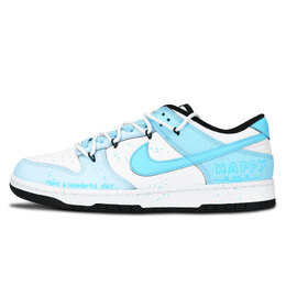 Nike Кроссовки для скейтбординга Dunk Black White, Every Day Happy, износостойкие, низкие, унисекс, синие dd1391-100（team883-每天开心） | blue