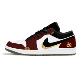 Jordan 1. Износостойкие винтажные баскетбольные кроссовки с низким верхом, унисекс, красные 553558-092(team778-灵蛇添喜) | red
