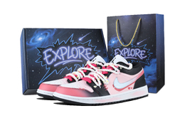 Jordan Баскетбольные кроссовки Air 1 Sweet Wild Fantasy Low, винтажные, унисекс, розовые, черные dc0774-101（team1171-甜野幻勾-礼盒） | pink black