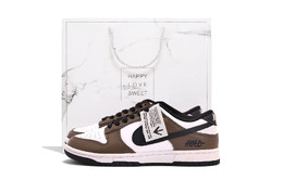 Nike Кроссовки для скейтбординга Dunk, устойчивые к истиранию, унисекс, белые, коричневые hf5441-100(team拾伍-男女同款白棕十sbox) | white brown