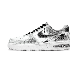 Nike Кроссовки Air Force 1 Ink Wash Blended с амортизацией, износостойкие, сбалансированные, низкие, для скейтбординга, унисекс, черные, белые cw2288-111（team1011-水墨晕染） | black white