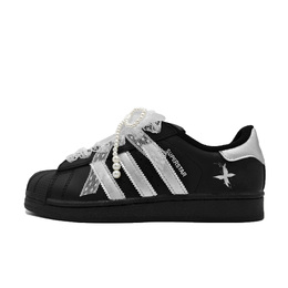 Adidas Низкие кроссовки для скейтбординга Superstar 2 Silver Wing с переливающимися блестками, унисекс, серебристые ji0079(team499-银翼流光) | silver