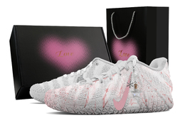 Nike Баскетбольные кроссовки Ja Morant 3 Pink Star Drift, Heart Box, устойчивые к истиранию, низкие, унисекс, белые, розовые hf2794-100(team773- 粉星漂流-爱心礼盒) | white pink