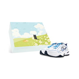 Nike Кроссовки Air Monarch 4 Slip Resistant Low Top Chunky унисекс, белые, синие 415445-102(team1265-m4宇航熊box) | white
