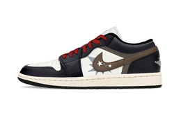 Jordan Баскетбольные кроссовки Air 1 Desert Man Support Low Top Vintage, унисекс, коричневые, черные 553558-165(team992-荒漠人) | olive brown