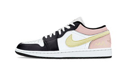 Jordan Баскетбольные кроссовки Air 1 Drunk On Michelin Support Low Top Vintage, унисекс, розовые, желтые 553558-165(team992-醉翁米其林) | pink yellow