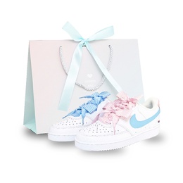 Nike Кроссовки Court Vision 1 Qinzhi Yunyin, износостойкие, низкие, для скейтбординга, унисекс, розовые, синие dh2987-101(team488-琴子雅云 ) | pink blue