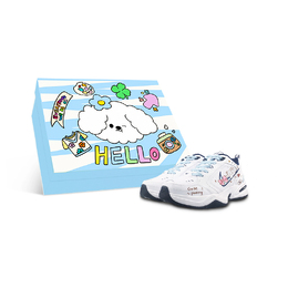 Nike Кроссовки Air Monarch 4 Slip Resistant Low Top Chunky унисекс, белые, синие 415445-102(team1298-粉蝴蝶结小狗box) | white