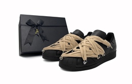 Adidas Низкие кроссовки для скейтбординга SUPERSTAR, унисекс, черные eg4959(team87-缠带贝壳黑色s-box) | black (box)