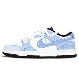 Nike Низкие кроссовки для скейтбординга Dunk Black White, Blue Star Trace с противоскользящим покрытием и износостойкими элементами унисекс dd1391-100（team883-蓝宇星踪） | blue