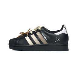 Adidas Низкие износостойкие кроссовки для скейтбординга Superstar 2, унисекс, черно-коричневые ji0079（team531-星际遨游） | black brown