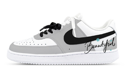 Nike Кроссовки для скейтбординга Court Vision 1 Low Top женские, белые, серые cd5434-100(team1265-beauty双鞋带) | white gray