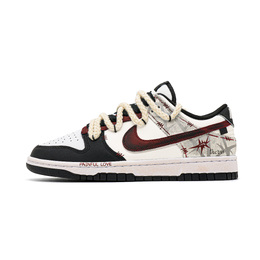 Nike Кроссовки для скейтбординга Dunk Low унисекс, черные и красные dd1391-100(team1392-绯红荆棘) | black red