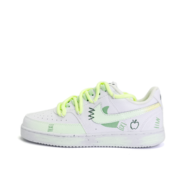 Nike Кроссовки Court Vision 1 Green Apple Paradise, износостойкие, низкие, для скейтбординга, унисекс, белые, зеленые dh2987-101(team1056-青苹果乐园） | white green