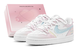 Nike Кроссовки для скейтбординга Court Borough женские, низкие, розовые bq5448-100(teams1-恋爱蜜语s-box) | pink blue