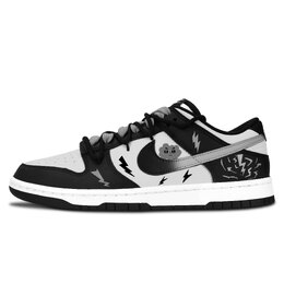 Nike Кроссовки для скейтбординга Dunk Black White, Flash Cloud Shadow, устойчивые к истиранию, низкие, унисекс, черные, серые dd1391-100（team883-闪云酷影） | black gray