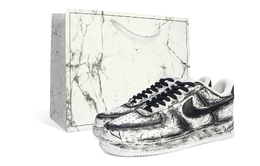 Nike Низкие кроссовки для скейтбординга Air Force 1, устойчивые к истиранию, унисекс, черные, белые cw2288-111（team1110-黑白裂纹s-box） | black white crackle shopping bag