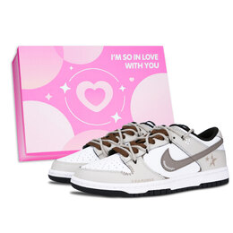 Nike Кроссовки для скейтбординга Dunk Starlight Radiant Pink Shoe Box, устойчивые к истиранию, низкие, унисекс, коричневые dd1391-100（team883-星光灿烂粉鞋盒） | brown
