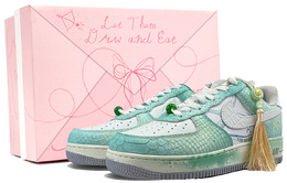 Nike Кроссовки Air Force 1 Emerald Snake, Footprints Of Innovation, износостойкие, низкие, для скейтбординга, унисекс, светло-зеленые dx2678-100(team-726翠蛇翩翩1-sbox) | light green