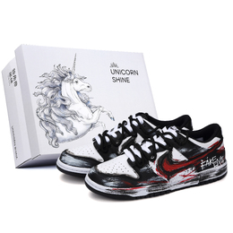 Nike Кроссовки для скейтбординга Dunk с противоскользящим покрытием, износостойкие, унисекс, черно-красные dd1391-100（team342-噩梦咒语s-box） | black-box