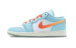Jordan Баскетбольные кроссовки Air 1 Starry Night Orange Boat, износостойкие, винтажные, сине-оранжевые, женские fq7687-300(team992-星夜橘子船) | blue orange