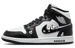 Jordan Баскетбольные кроссовки Air 1 Mid top Vintage женские, черно-белые dv0991-101(team56-慵懒大熊猫) | black