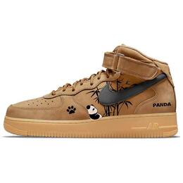 Nike Кроссовки для скейтбординга Air Force 1 с противоскользящей подошвой, износостойкие, унисекс, коричневые, черные dj9158-200(team181-靠钩熊猫) | brown black
