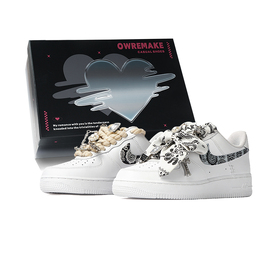 Nike Кроссовки для скейтбординга Air Force 1 Low Top женские, черно-белые dd8959-100(team拾柒-女款低帮鸳鸯戏板鞋黑白) | black white