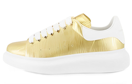 Alexander McQueen Низкие женские кроссовки для скейтбординга, золотисто-белые 676703w4rm18062 | gold white