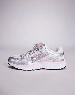 Кроссовки унисекс Nike P-6000 серебристого и розового цветов 142394719 | silver