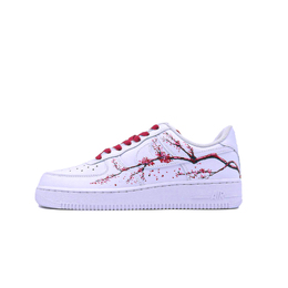 Nike Кроссовки Air Force 1 с низким верхом, противоскользящие и износостойкие, дышащие, унисекс, белые, красные cw2288-111（team779-男女 寒梅盛放） | white red