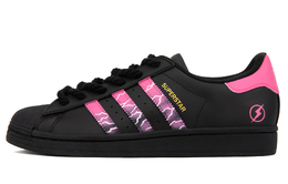 Adidas Низкие, износостойкие, противоскользящие кроссовки для скейтбординга SUPERSTAR, унисекс, черно-розовые eg4959(team18-粉翼电驰） | black pink