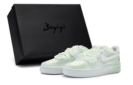 Nike Кроссовки для скейтбординга Air Force 1 Low Top GS White Green dh2920-111(team80-女款晚春茶事s-box)