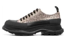 Alexander McQueen Кроссовки Tread Sleek «Glitter Black» женские 697072w4vj32265 | black gold