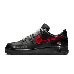 Nike Кроссовки для скейтбординга Air Force 1 с противоскользящим износостойким верхом, унисекс, черно-красные cw2288-001(team10-黑武士剪纸蛇纹) | black red